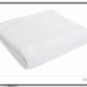 Merben Ryan Solid White Cotton Throw 50” x 60”